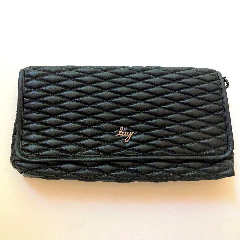 Lug Strut Metallic Blackeast west clutch purse bag